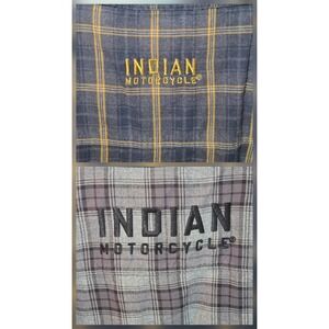 Indian Motorcycle LOT OF 2 Mens 2XL Plaid Button Down Shirts Gray Blue 1901 Logo
